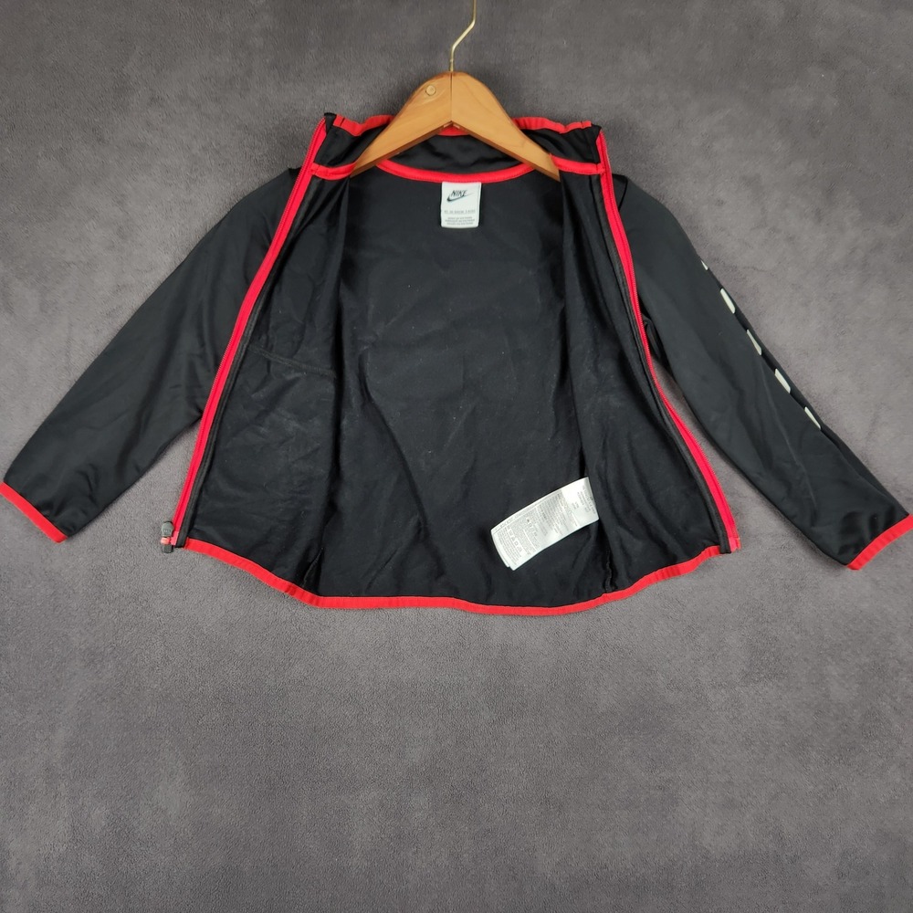 Nike Kids Just Do It 72 Track Jacket Black Red Full Zip Mock Neck 4T K339-023 - Picture 3 of 7